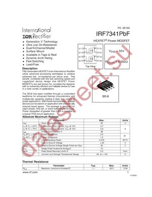 IRF7341PBF datasheet  